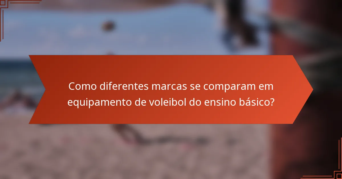 Como diferentes marcas se comparam em equipamento de voleibol do ensino básico?
