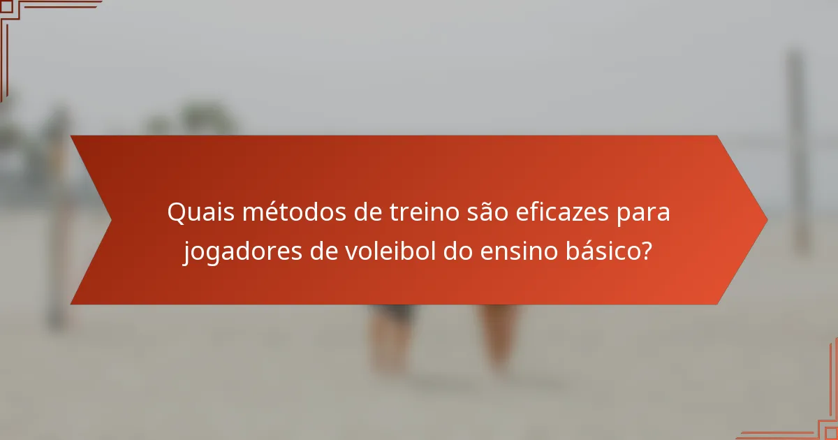 Quais métodos de treino são eficazes para jogadores de voleibol do ensino básico?